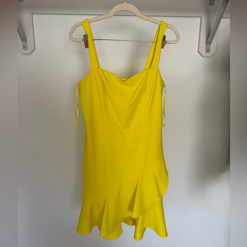 Sage Yellow Asymmetrical Sundress with Cowl Neck